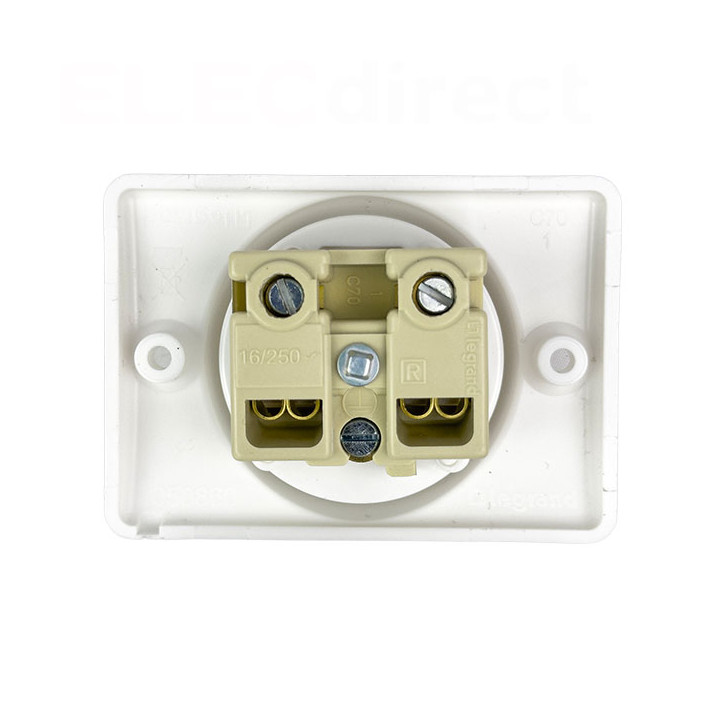 Legrand - Prise à encastrer pour plinthe 2P+T 16A 250V~ blanc - Réf : 050860
