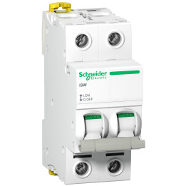 Schneider - Interrupteur-sectionneur bipolaire 63A - Acti9 - ISW - Réf : A9S65263