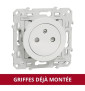 Schneider - Prise de courant Odace affleurante à - Blanc - 2P+T - 16A - 250V - Bornes auto - Réf : S525052/GRIFFES