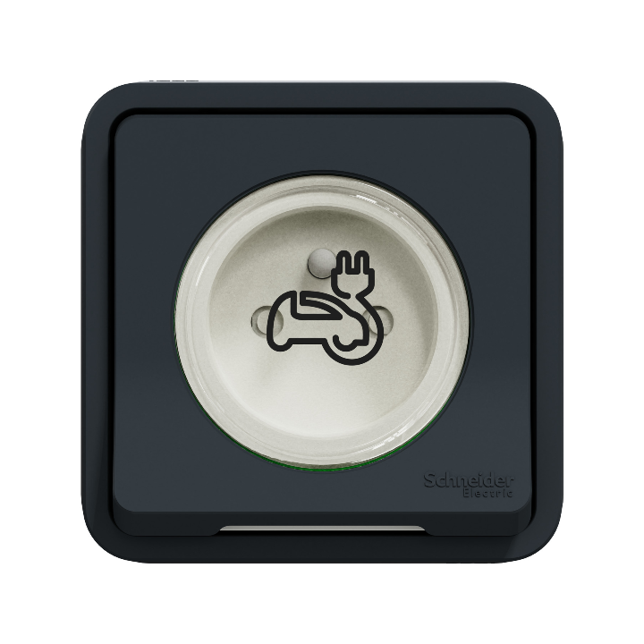 Schneider - Mureva Styl - Prise courant 2P+T - renforcée pour VE - encastré - IP55 - IK08 - gris - MUR36011