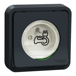 Schneider - Mureva Styl - Prise courant 2P+T - renforcée pour VE - encastré - IP55 - IK08 - gris - MUR36011
