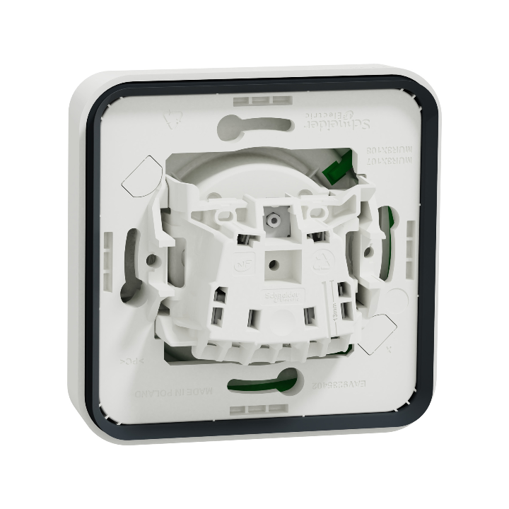 Schneider - Mureva Styl - Prise courant 2P+T - renforcée pour VE - encastré - IP55 - IK08 - blanc - MUR39011