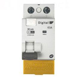 Digital Electric - Interrupteur différentiel 2P - 63A - 30mA - type A - Réf : 03424