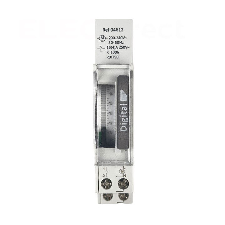 Digital Electric - Interrupteur horaire - 16A - 230Vac - réserve de marche 100h - Réf : 04612