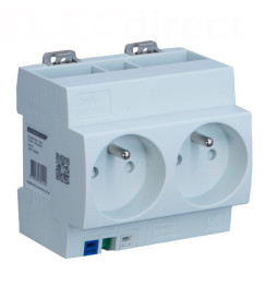 Digital Electric - Prise modulaire double 2 x 2P+T 16A 250V  à éclips - Réf : 04564
