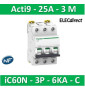 Schneider - Acti9 - iC60N - Disjoncteur - 3P - 25A - 6kA - courbe C - Réf : A9F77325