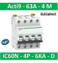 Schneider - Acti9 - iC60N - Disjoncteur - 4P - 63A - 6kA - courbe D - Réf : A9F75463