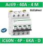 Schneider - Acti9 - iC60N - Disjoncteur - 4P - 40A - 6kA - courbe D - Réf : A9F75440