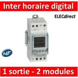 Legrand - Inter horaire digital  ASTRO programmable pour illuminations extérieures - 1 sortie 16A 250V~ - 2M - 412654