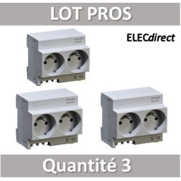 Digital Electric - LOT - Prise modulaire double 2 x 2P+T 16A 250V  à éclips - 04564x3