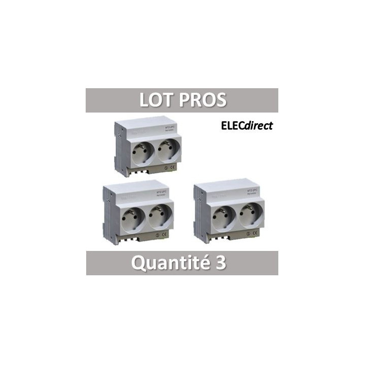 Digital Electric - LOT - Prise modulaire double 2 x 2P+T 16A 250V  à éclips - 04564x3
