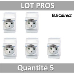Digital Electric - LOT RPOS - Prise modulaite 2P+T 16A 250V à éclips - 04562x5