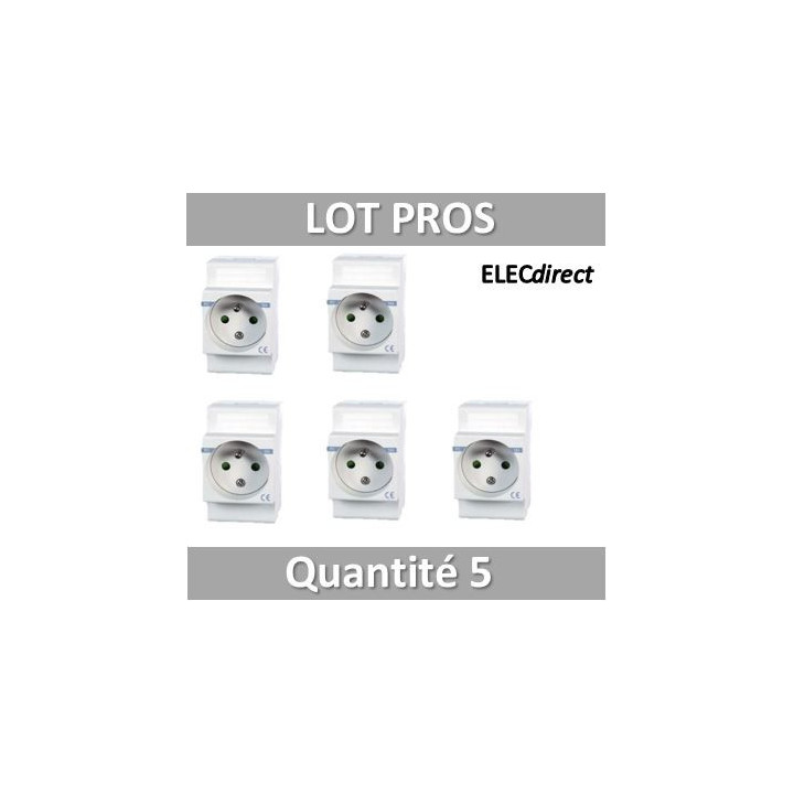 Digital Electric - LOT RPOS - Prise modulaite 2P+T 16A 250V à éclips - 04562x5