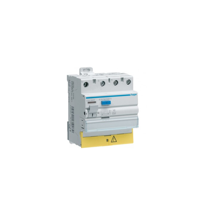 HAGER - Inter dif - 3P+N 63A - 30mA - type A HI - à bornes décalées - Réf : CDH863F