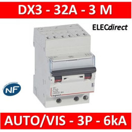 Legrand - Disjoncteur DNX³4500 6kA arrivée automatique sortie à vis - tripolaire 400V~ 32A courbe C - 406904