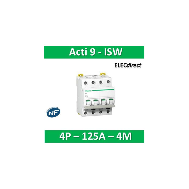 Schneider - Acti9, iSW interrupteur-sectionneur 4P 125A 415VAC - A9S65492