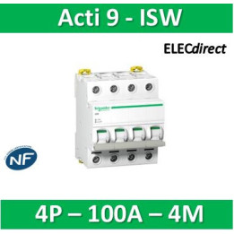 Schneider - Acti9, iSW interrupteur-sectionneur 4P 100A 415VAC - A9S65491