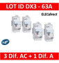 LEGRAND - LOT de 4 inter différentiels DX3 - (3 - ID 2x63A 30mA AC - ID 2x63A 30mA A) 411650x3 + 411651