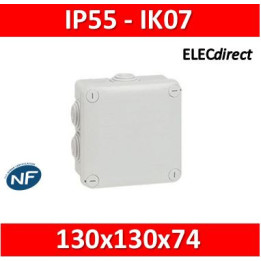 Legrand - Boîte de dérivation carrée Plexo gris - 130x130x74 mm - 092032