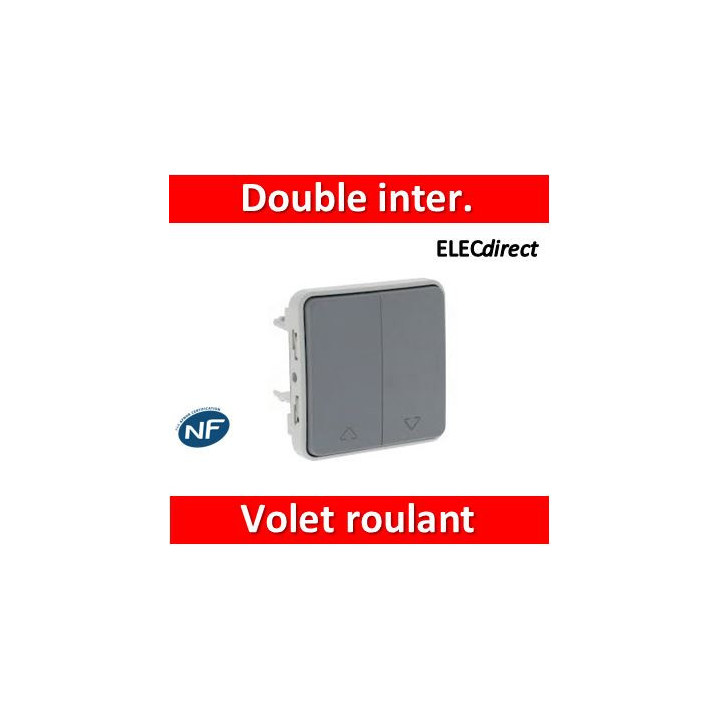 Legrand - Double interrupteur ou va et vient pour volets roulants Plexo composable gris - 069538