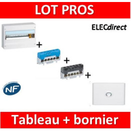 Legrand - LOT  - Coffret DRIVIA 18M + bornier PH+N + porte - 401221+004815+004816+401231