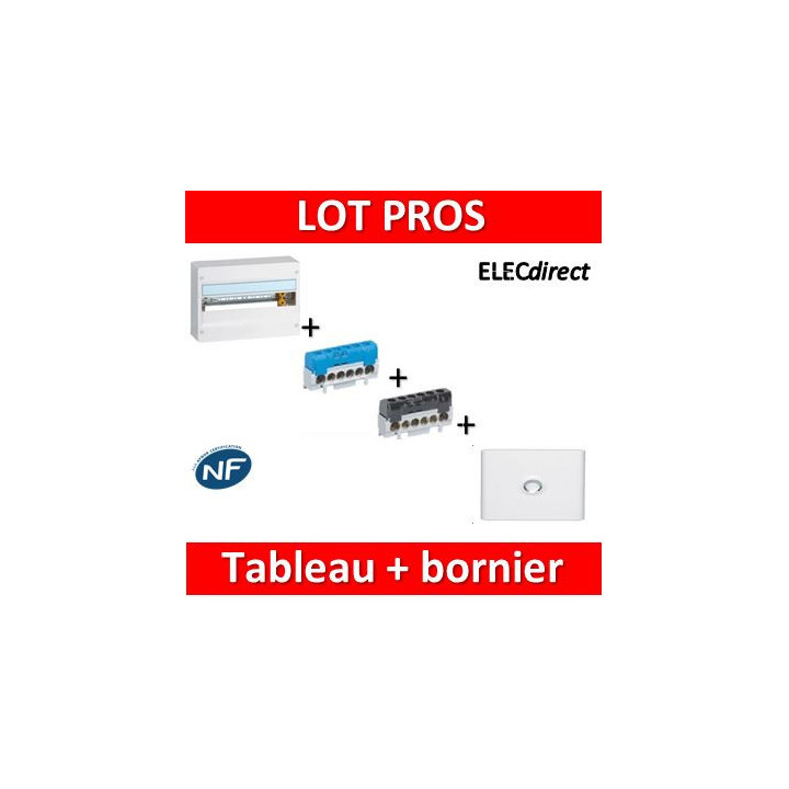 Legrand - LOT  - Coffret DRIVIA 18M + bornier PH+N + porte - 401221+004815+004816+401231