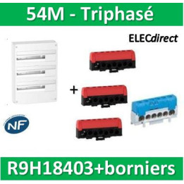 Schneider - Resi9 - LOT - coffret 18M - 3R + bornier 3 phases+Neutre - R9H18403+R9H13411P