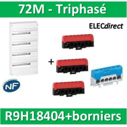 Schneider - Resi9 - coffret 18M - 4R + bornier 3 phases+Neutre - R9H18404+R9H13411P