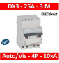 Legrand - Disjoncteur DX³ 6000 - auto/vis- 4P- 400V - 25A-courbeC - peigne HX³ opti 4P - 3M - 407916