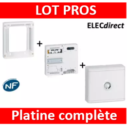 Legrand - Platine disjoncteur + compteur + rehausse pour platine + Cache 13M blanc - 401380+401181+401185