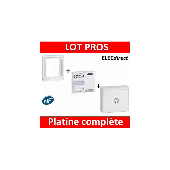 Legrand - Platine disjoncteur + compteur + rehausse pour platine + Cache 13M blanc - 401380+401181+401185