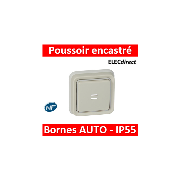 Legrand Plexo - Poussoir NO + NF lumineux Prog Plexo complet encastré blanc - 10A - 069861