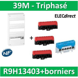 Schneider - Resi9 - LOT - coffret 13M - 3R + bornier 3 phases+Neutre - R9H13403+R9H13411P