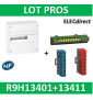 Schneider - LOT - Coffret RESI9 1R 13M + Bornier isolé Ph et N 7 trous (6x16mm2) - R9H13401+R9H13411