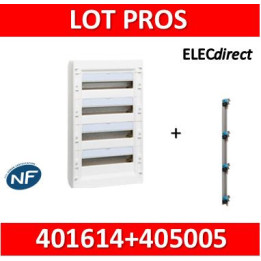 Legrand - Coffret de distribution 72 modules - 4 rangées de 18M + peigne vertical - XL3 125 - 401614+405005