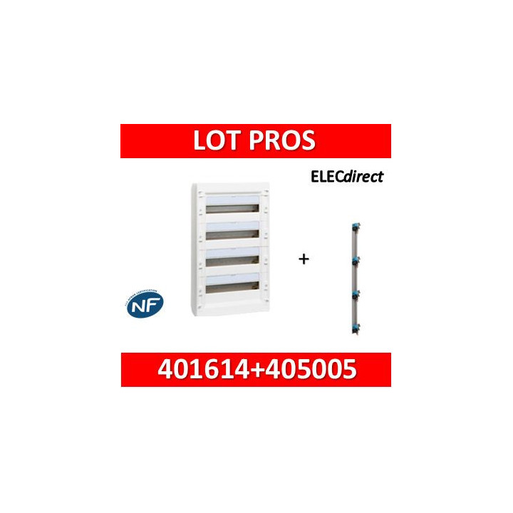 Legrand - Coffret de distribution 72 modules - 4 rangées de 18M + peigne vertical - XL3 125 - 401614+405005