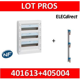 Legrand - Coffret de distribution 54 modules - 3 rangées de 18M + peigne vertical - XL3 125 - 401613+405004