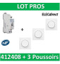 Legrand - Télérupteur CX3 - Unipolaire 16A + 3 Poussoirs Odace - 412408+s520702x3+s520206x3