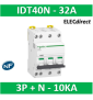 Schneider - Acti9 iDT40N - disjoncteur modulaire - 3P+N C 32A 6000A/10kA - A9P24732