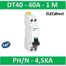 SCHNEIDER - Disjoncteur Ph/N 40A DT40K - 4,5KA - A9N21108