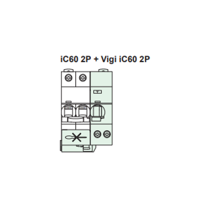 Schneider - Acti9 - iC60 - Bloc dif Vigi - 2P - 40A - 30mA - type A Si - 230V - Réf : A9Q31240
