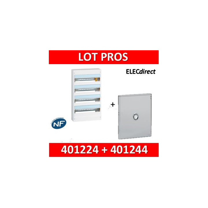 Legrand - LOT - Coffret DRIVIA  72 Modules + porte transparente - 401224+401244
