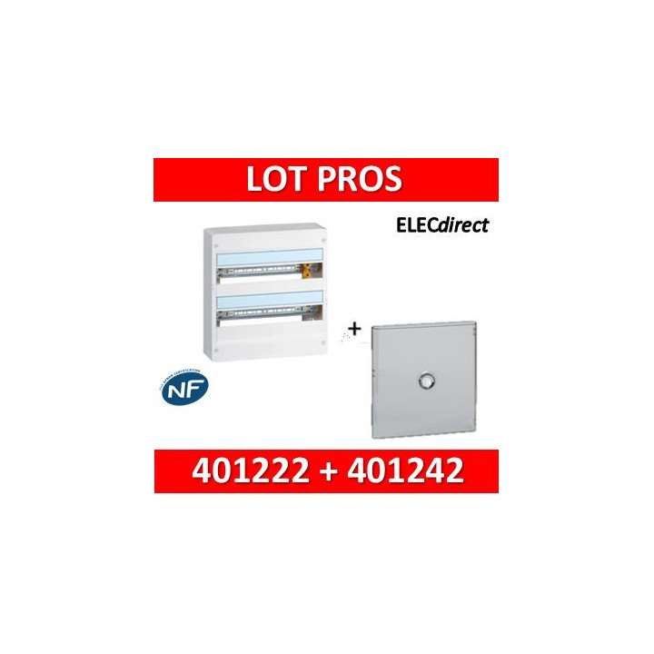 Legrand - LOT  - Coffret DRIVIA 36 Modules + porte transparente - largeur 355mm - 401222+401242
