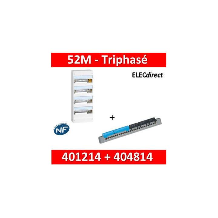 Legrand - LOT - Coffret DRIVIA 52 Modules trphasé+Neutre - 401214+404814