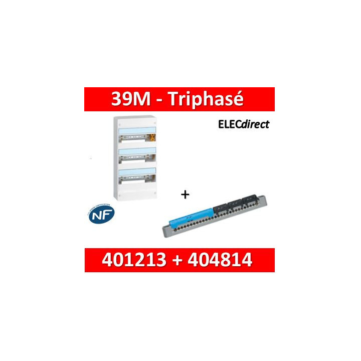 Legrand - LOT  - Coffret DRIVIA 39 Modules triphasé+Neutre  - 401213+404814