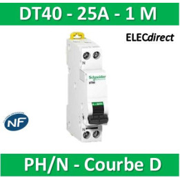 Schneider - DT40 Disjoncteur PH/N - 25A Courbe D - A9N21378