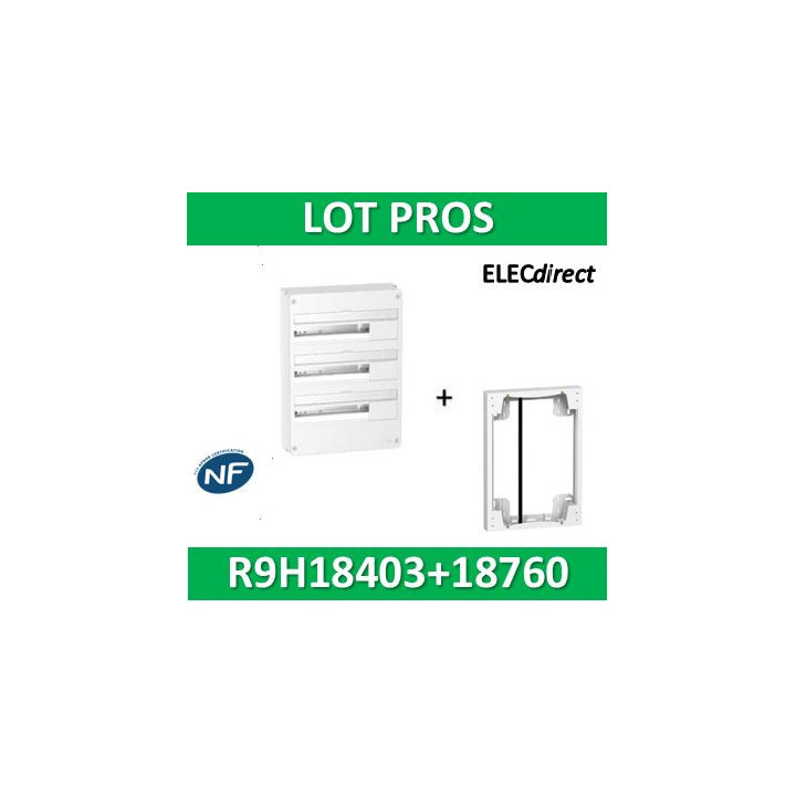 Schneider - Resi9 - coffret 18M - 3R + rehausse - R9H18403+R9H18760