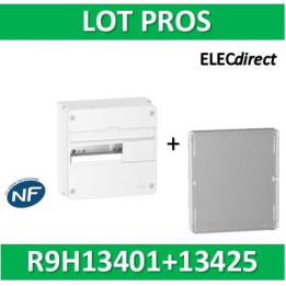 Schneider - Resi9 - coffret 13M - 1R + porte transparente - R9H13401+R9H13425