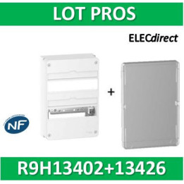 Schneider - Resi9 - coffret 13M - 2R + porte transparente - R9H13402+R9H13426