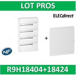 Schneider - Resi9 - coffret 18M - 4R + porte - R9H18404+R9H18424